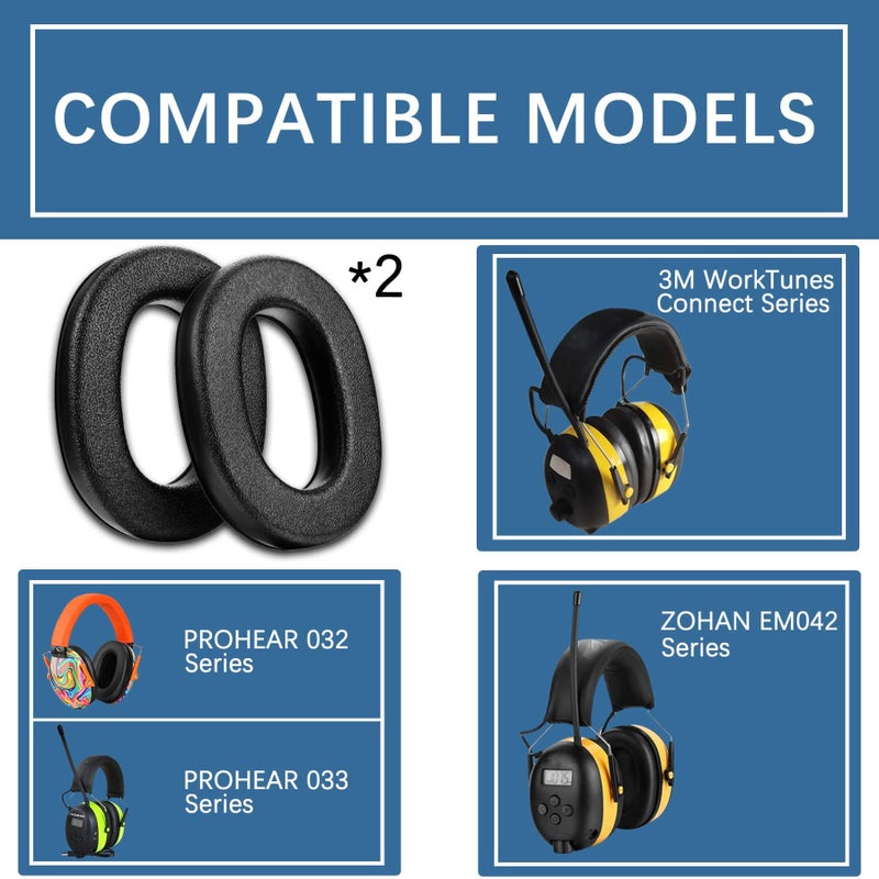 PROHEAR FEP01 Replacement Foam Ear Pads (Upgraded) for 3M WorkTunes Connect(90543, 90544, 90542, 90541,90507), ZOHAN EM042 Radio Headphone ï¼ˆ037,027,033ï¼‰ (fep01 2 Pair) - Image 3